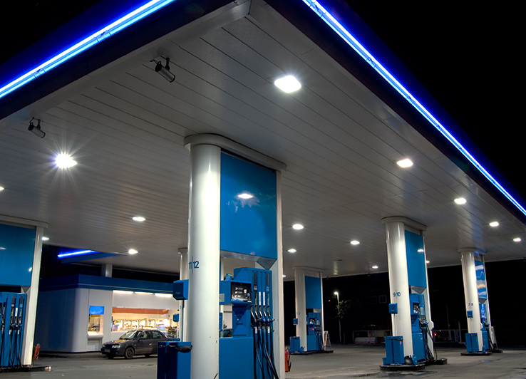 Blue filling station